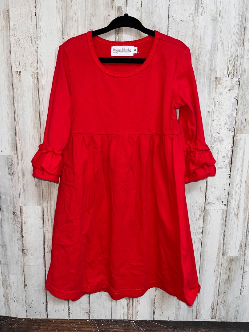RED BAYOU BLANKS COTTON RUFFLE TIER DRESS, GIRL 6
