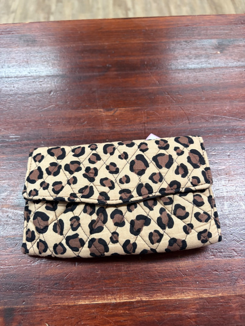 TAN VERA BRADLEY LEOPARD QUILTED WALLET