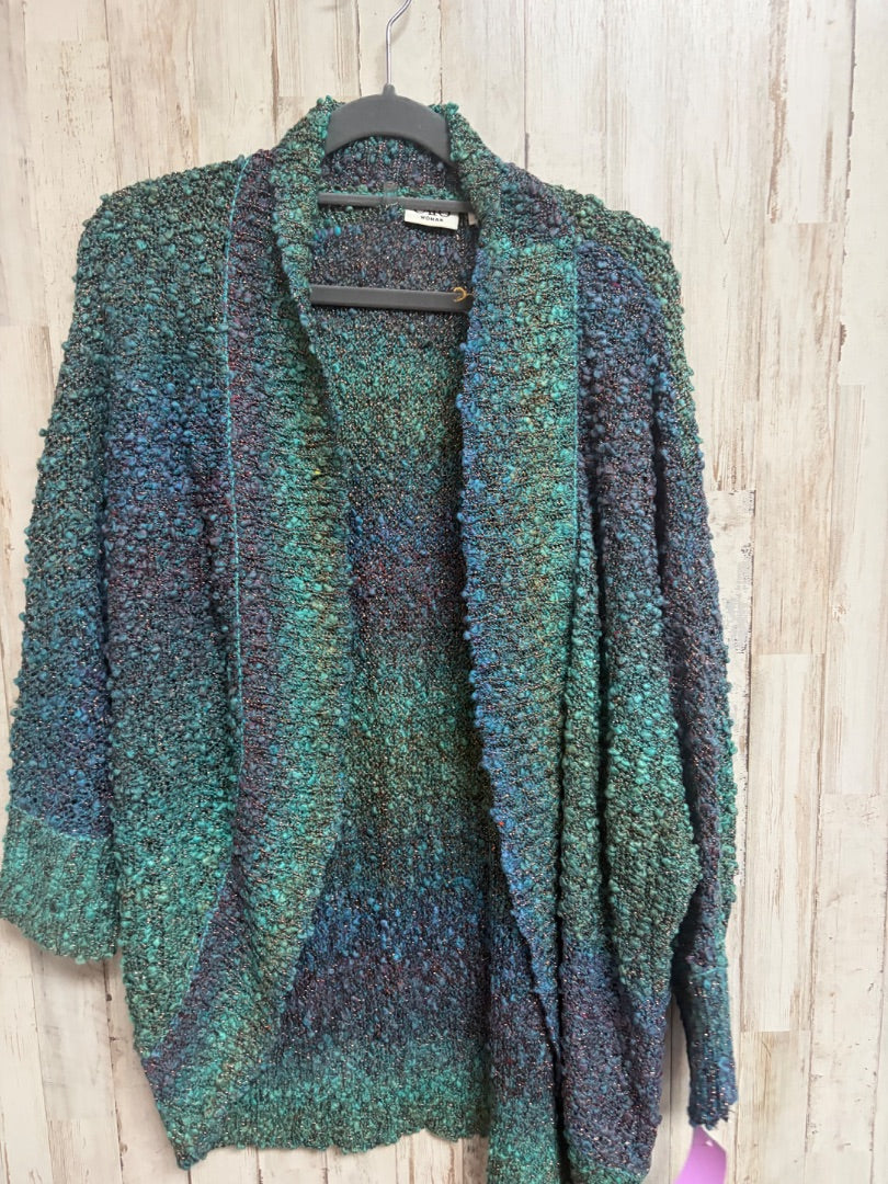 GREEN CATO 18/20 POPCORN KNIT SHIMMER SWEATER, LADIES 2X