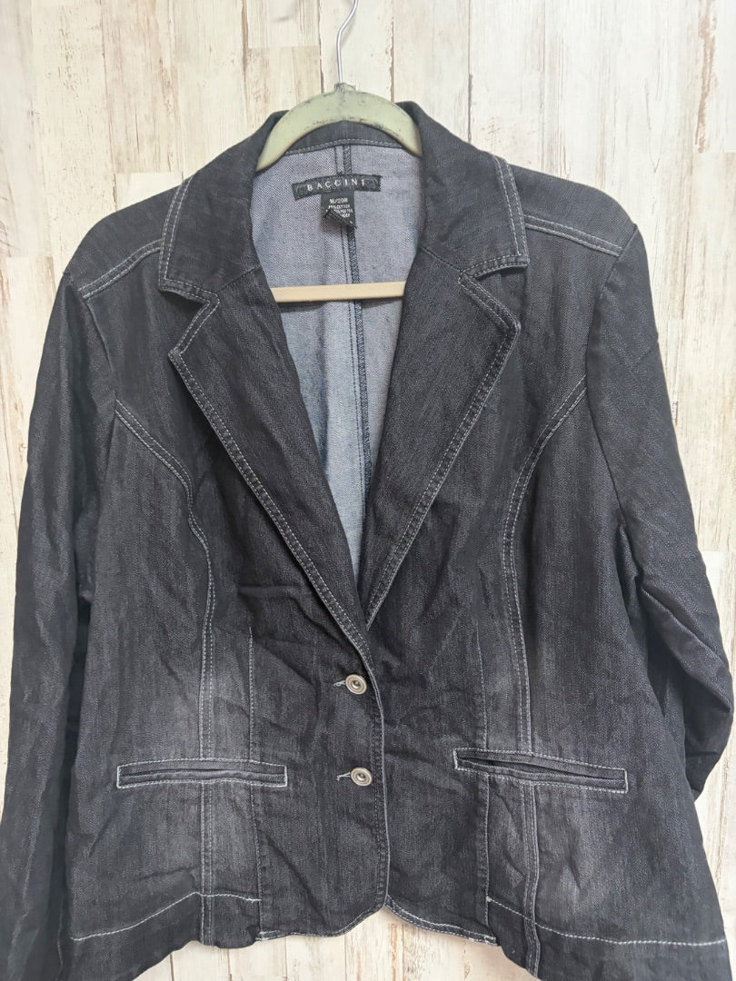 BLACK BACCINI 18/20 DENIM BLAZER JACKET, LADIES 2X