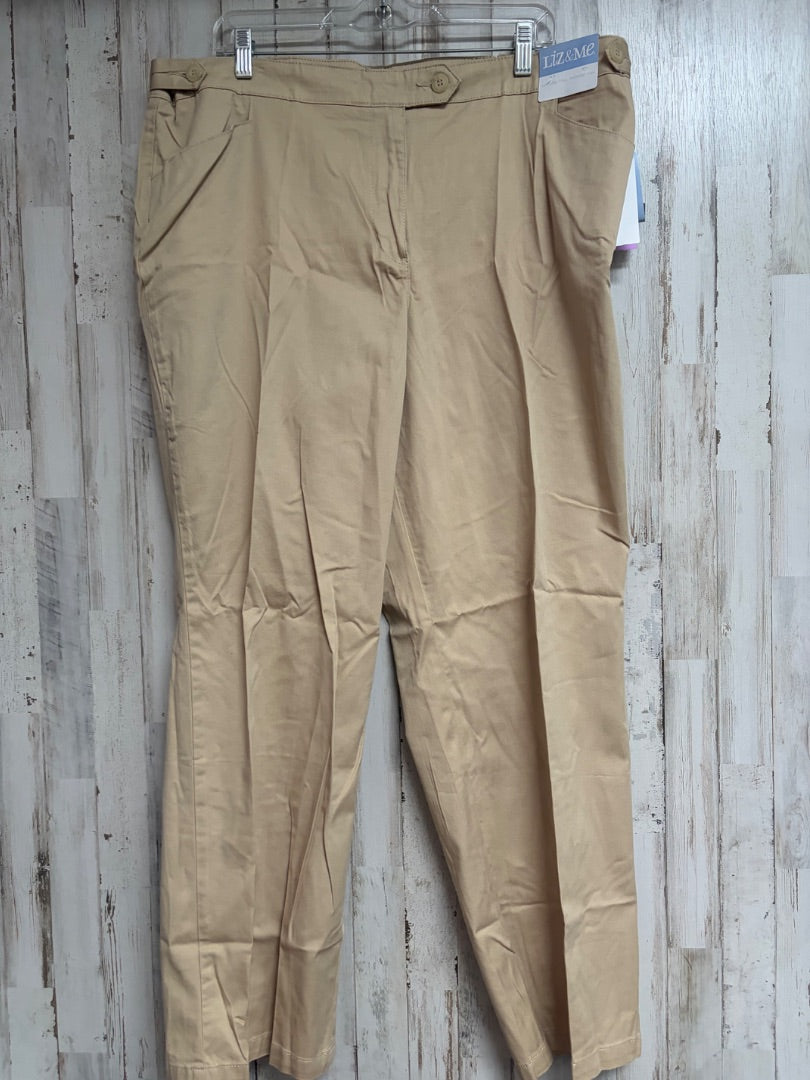 TAN LIZ & ME NEW 20W KHAKI PANTS, LADIES 2X