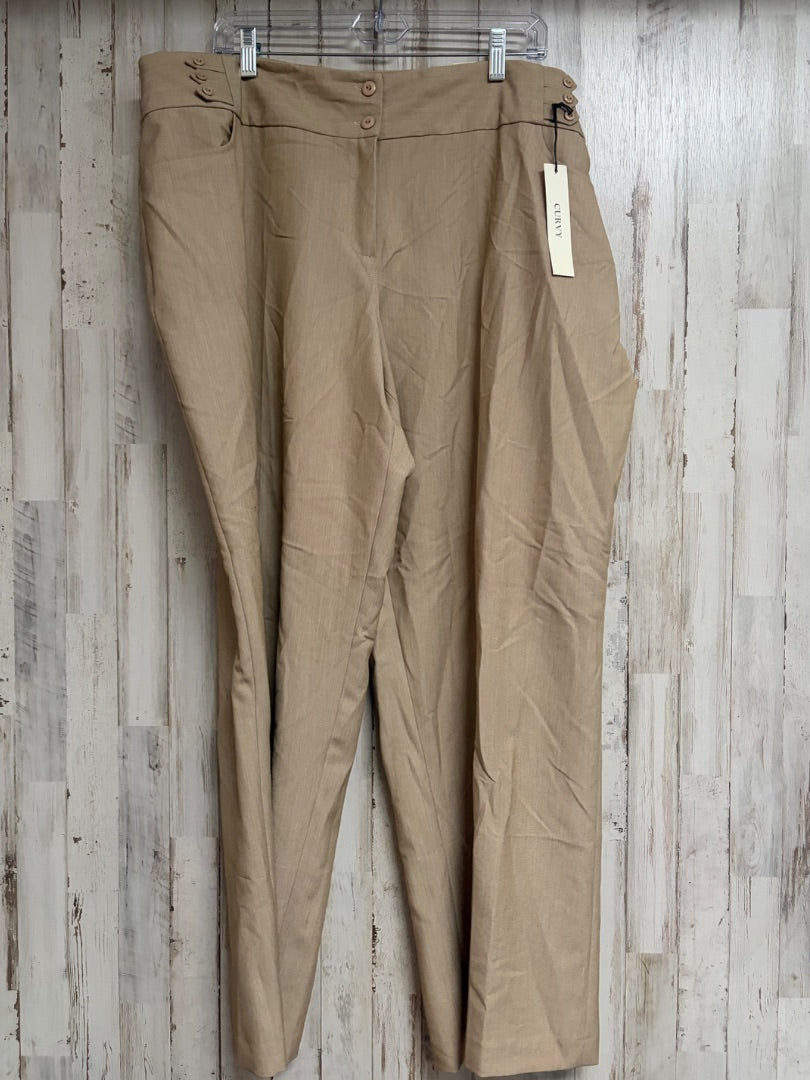 CAMEL CATO NEW 20W CURVY TROUSERS, LADIES 2X