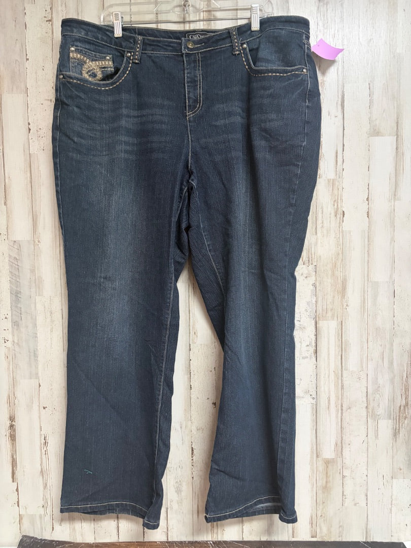 DARK DENIM CATO 20W PREMIUIM BOOTCUT JEANS, LADIES 2X