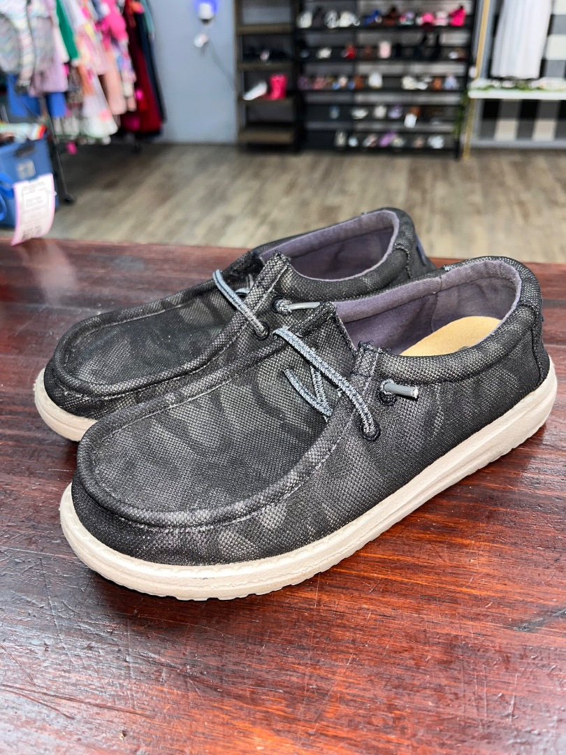 GREY HEY DUDE CAMO SLIP ON SHOES, SHOES 3/4