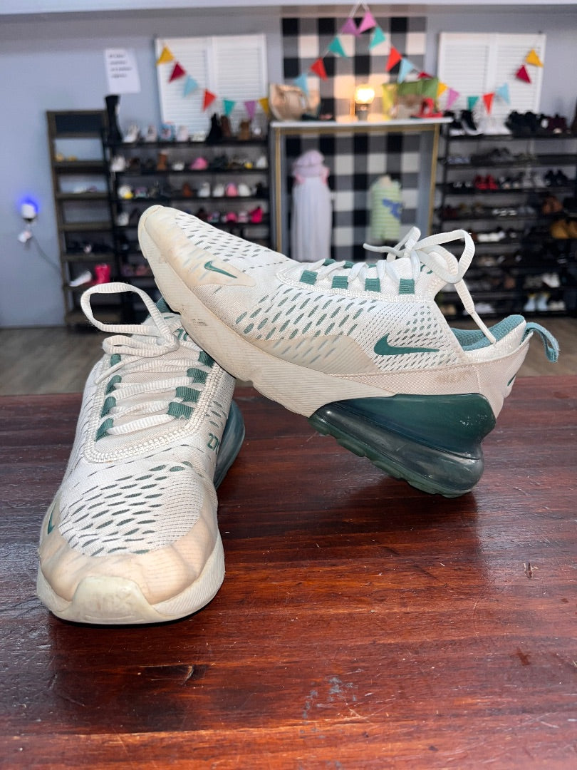 WHITE/GREEN NIKE AIR 270 SNEAKERS, SHOES Y5