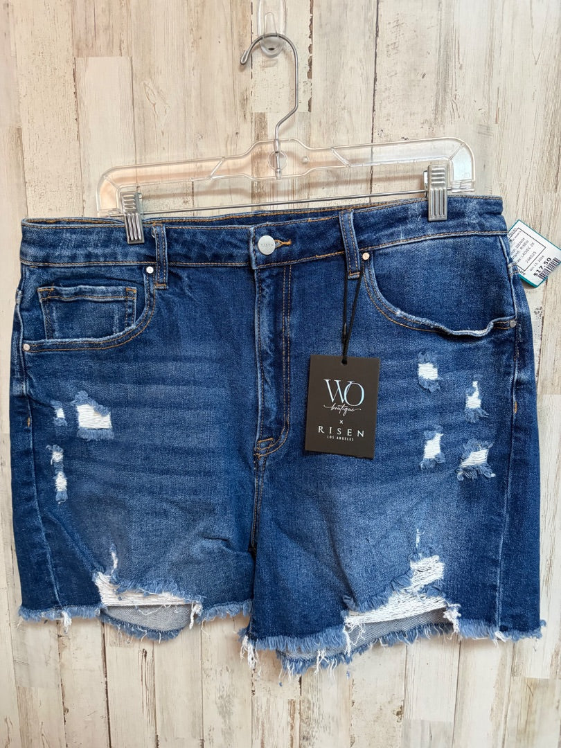 DENIM RISEN NEW CUT OFF JEAN SHORTS, LADIES 2X