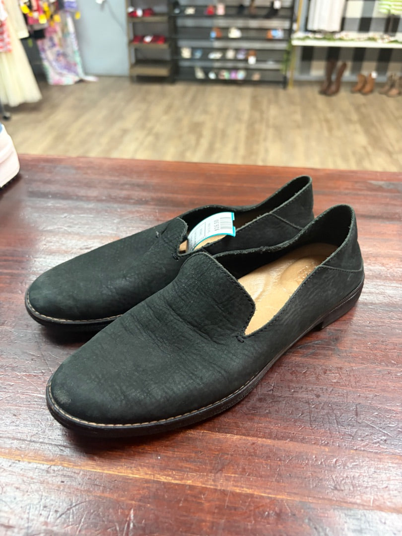 BLACK SPERRY SOFT LEATHER SLIP ON SHOES, SHOES A6.5