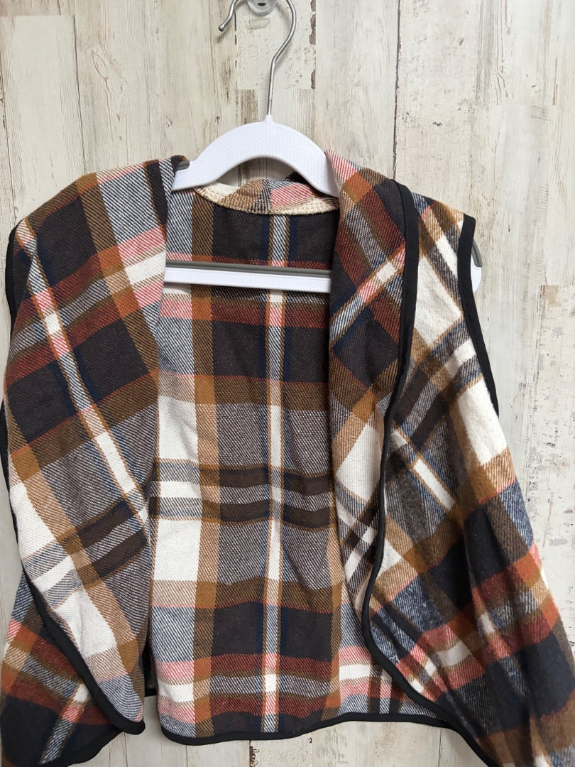 BROWN SHEIN PLAID VEST, GIRL 6