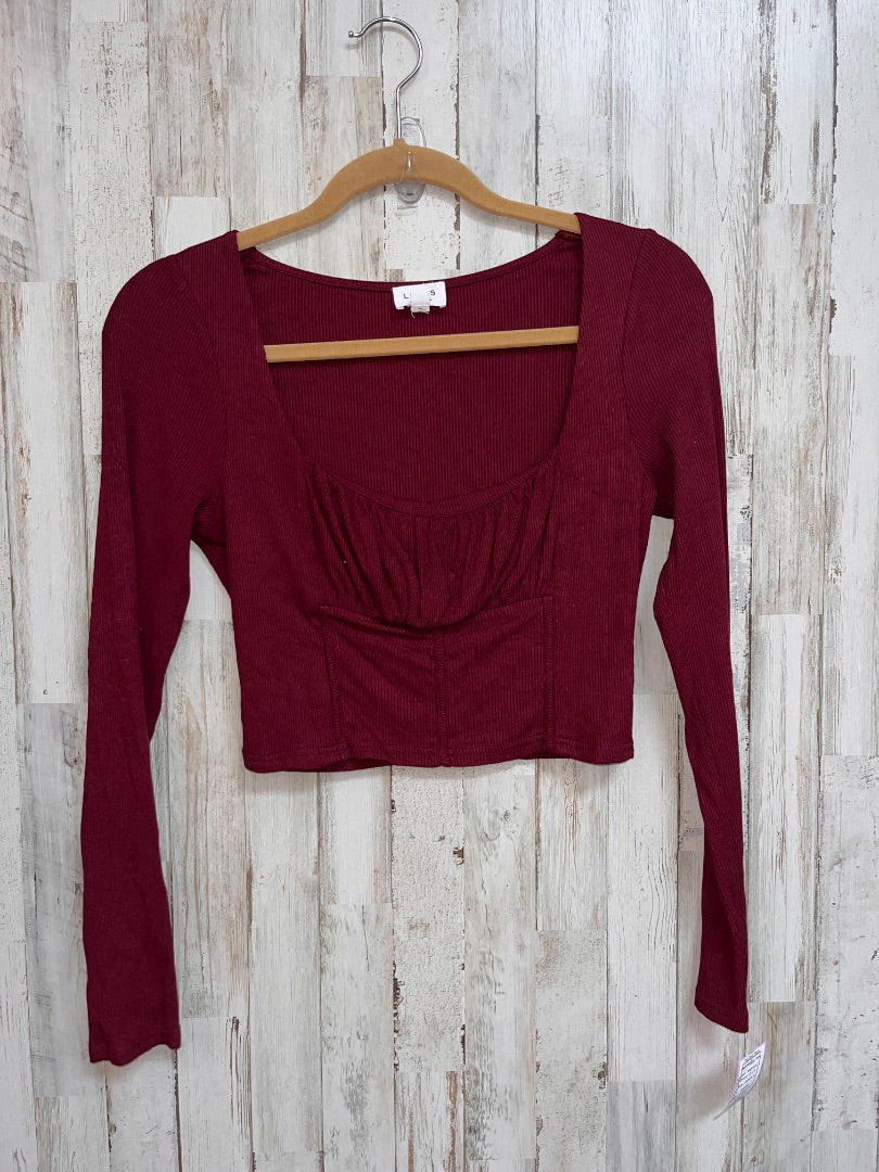 MAROON LE LIS CROP PEASANT TOP, LADIES M