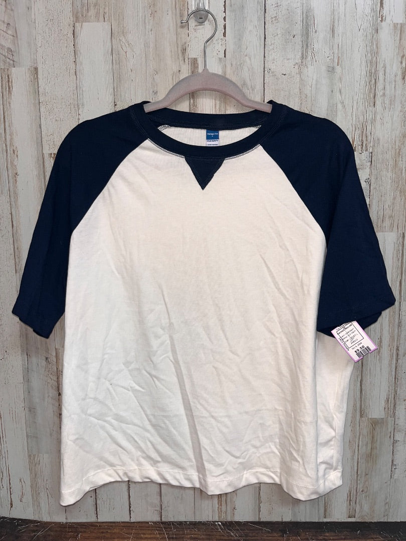 IVORY/NAVY OLD NAVY VINTAGE RAGLAN, LADIES L