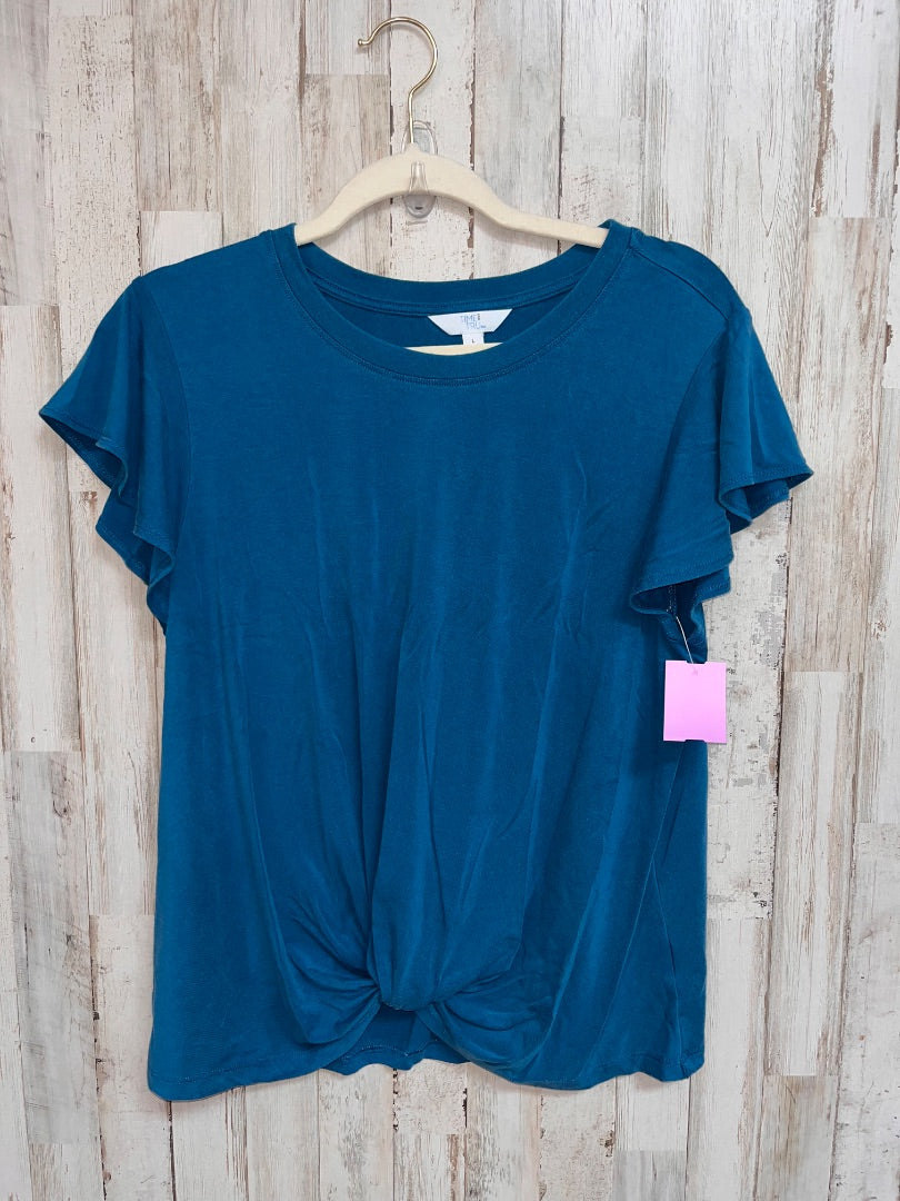 TEAL TIME AND TRU COTTON KNOT TEE, LADIES L