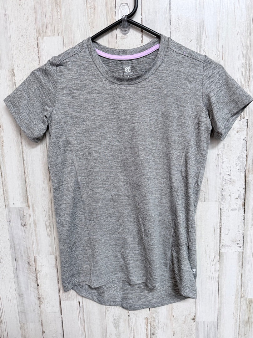 GREY HEATHERED TOP, GIRLS 10/12