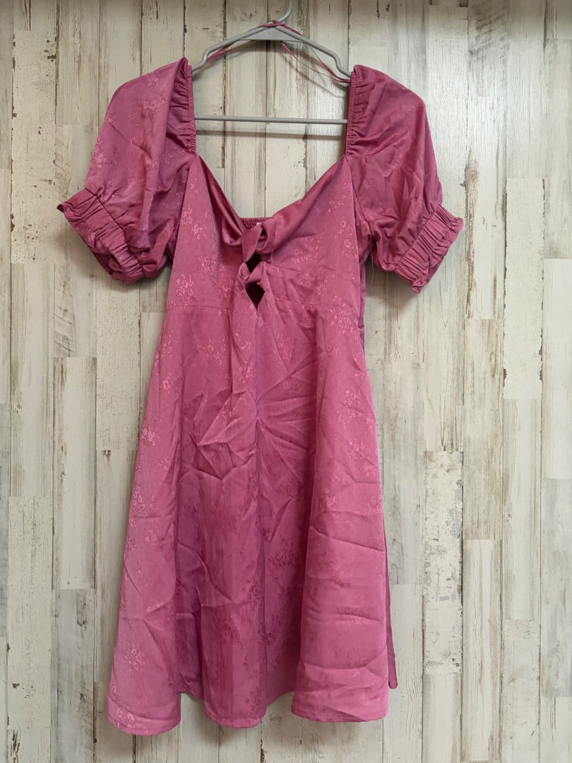 PINK GB SATIN FLORAL DRESS, LADIES M