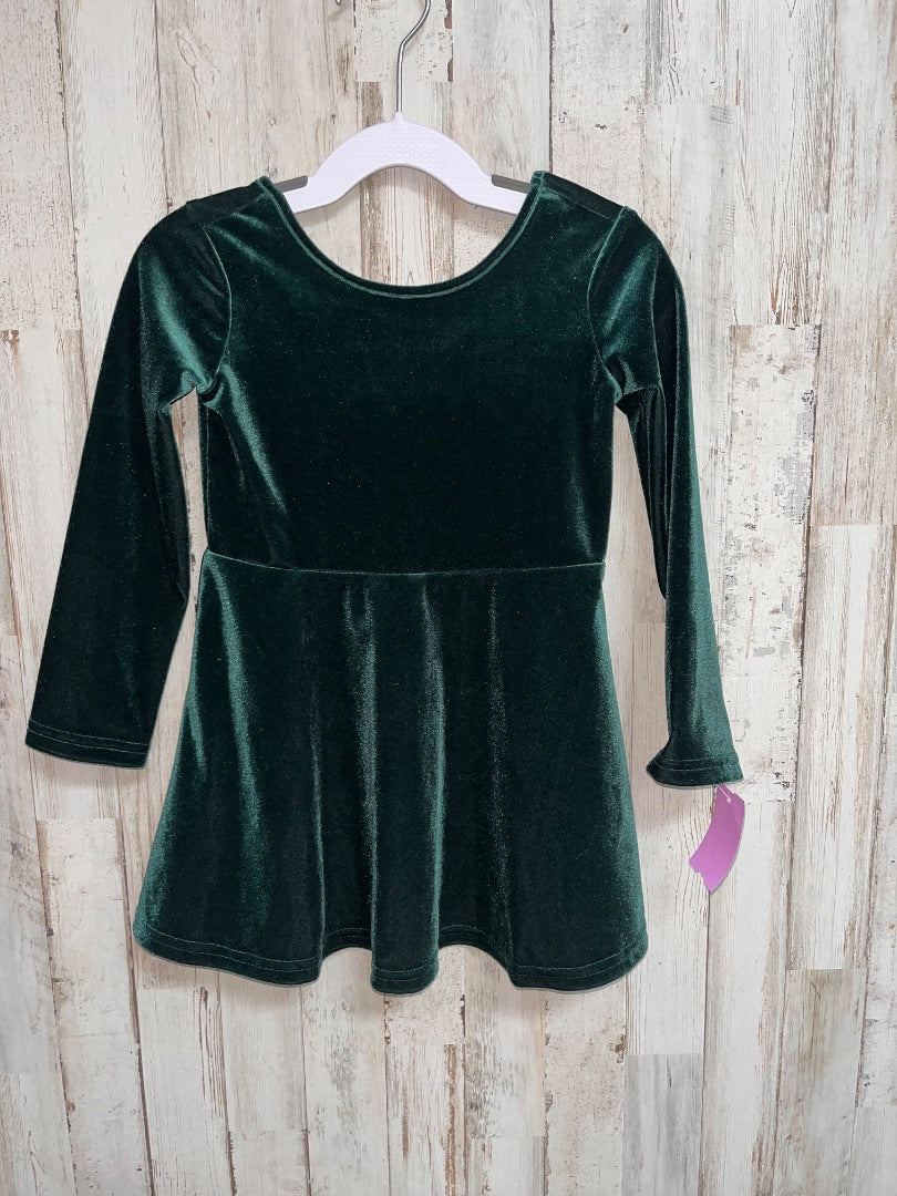 DARK GREEN CHILDRENS PLACE VELVET DRESS, GIRL 2T