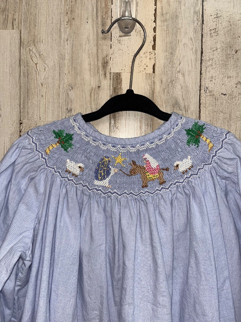 LIGHT BLUE ORIENT EXPRESSED MARY & JOSEPH SMOCKED DRESS, GIRL 4T