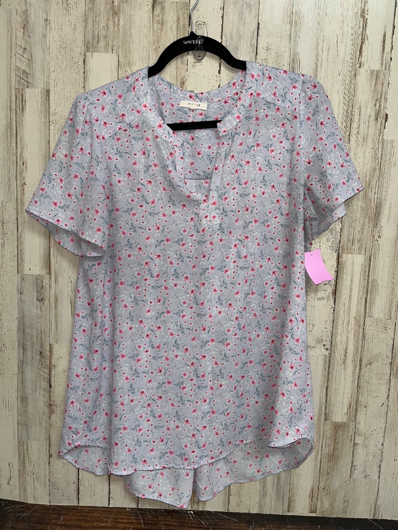 LILAC PLEIONE FLORAL V NECK BLOUSE, LADIES M