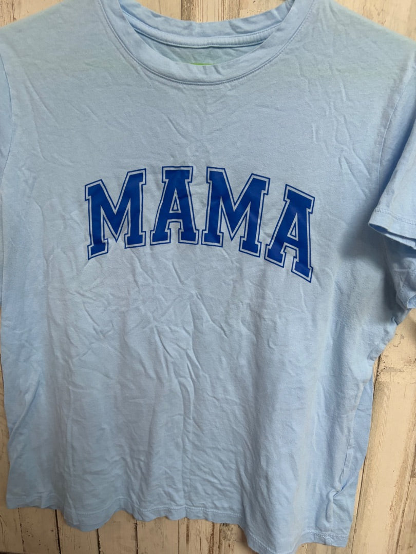 BLUE A NEW DAY MAMA TEE, LADIES L