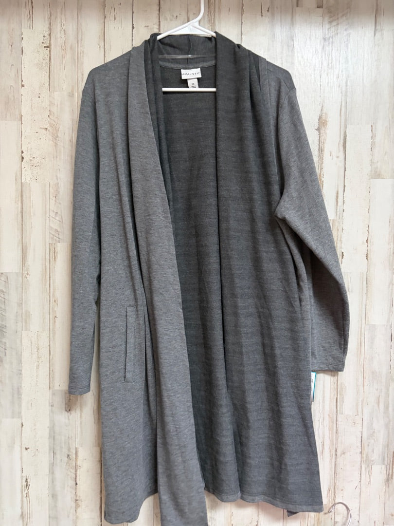 GREY AVA & VIV LONG JERSEY CARDIGAN, LADIES 2X