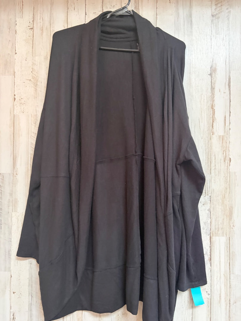 BLACK LIVI 22/24 LIGHT WEIGHT KNIT LONG CARDIGAN, LADIES 3X