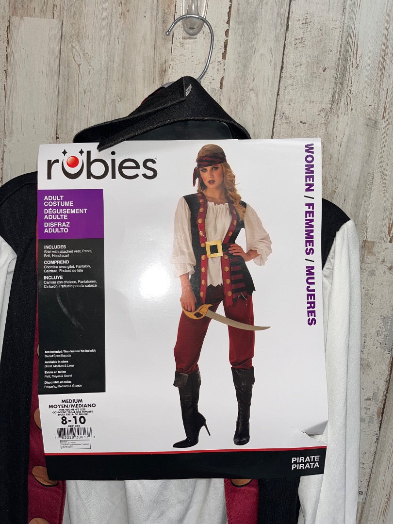 WHITE/MAROON PIRATE COSTUME, LADIES M