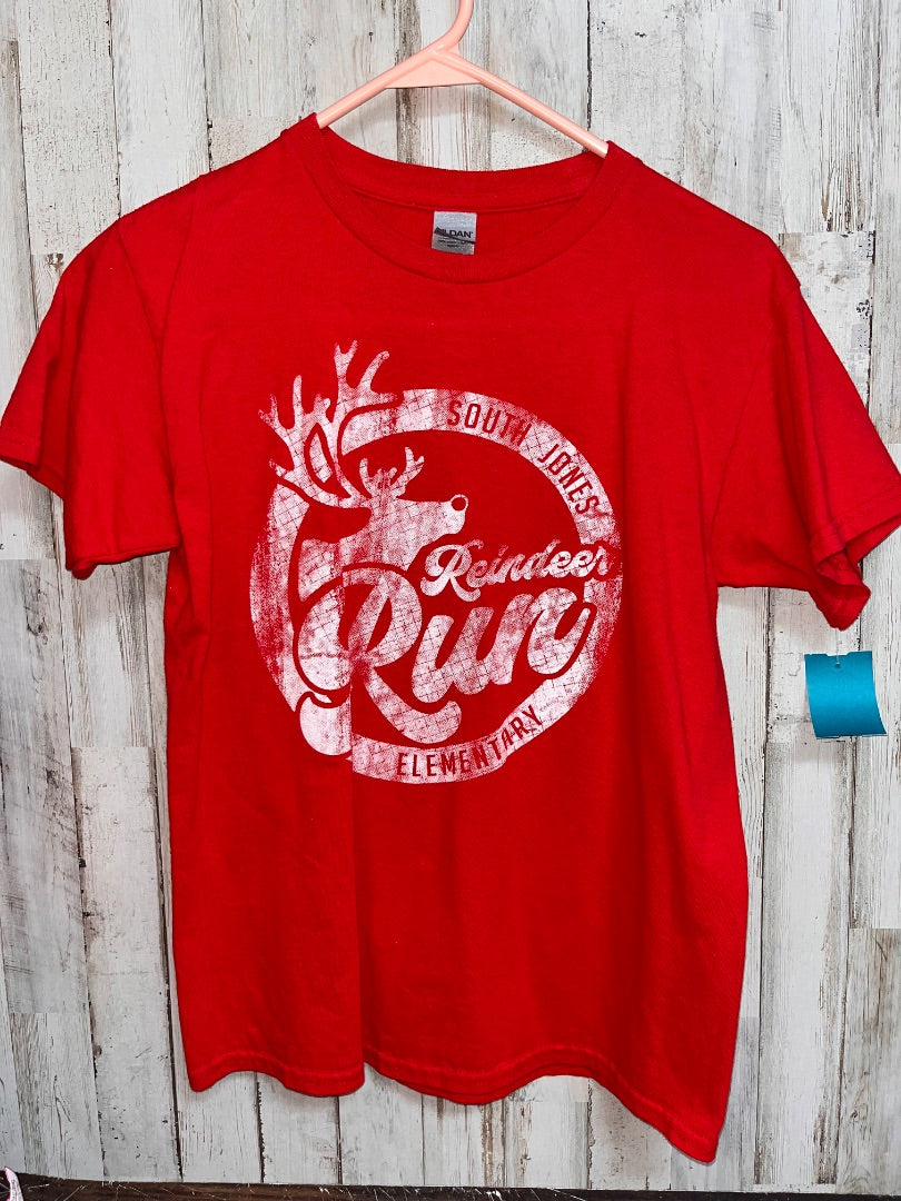 RED GILDAN SJ REINDEER RUN TEE, BOY 10