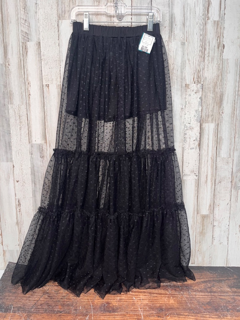 BLACK SHEIN LAYERED SHEER DOT SKORT, GIRL 11/12