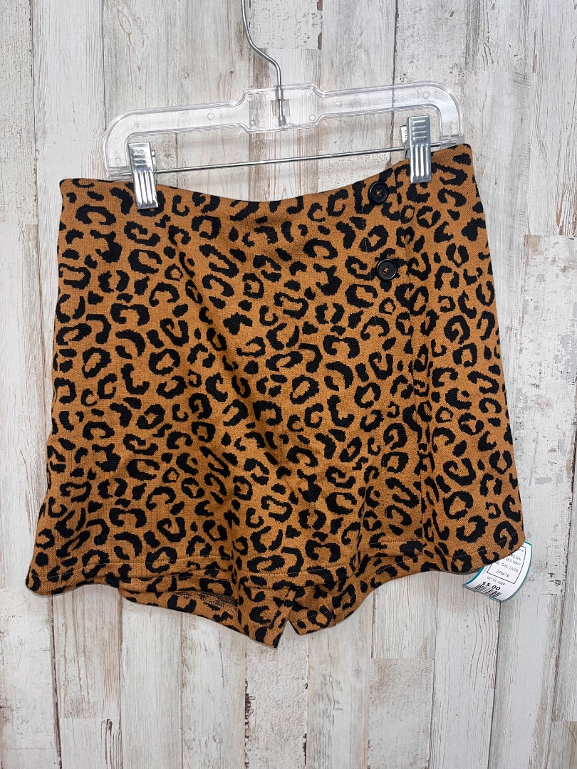 BROWN OLD NAVY LEOPARD KNIT WRAP SKORT, GIRL 14/16
