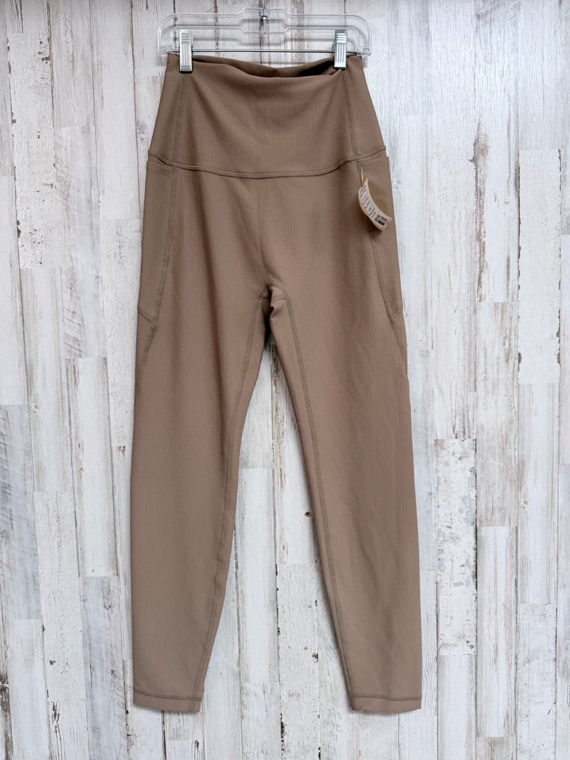 TAN LULULEMON SZ8 RIBBED LEGGINGS, LADIES M