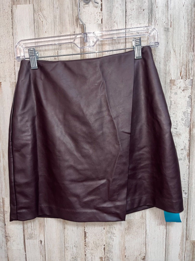 CHOCOLATE OLD NAVY FAUX LEATHER WRAP SKIRT, LADIES XS