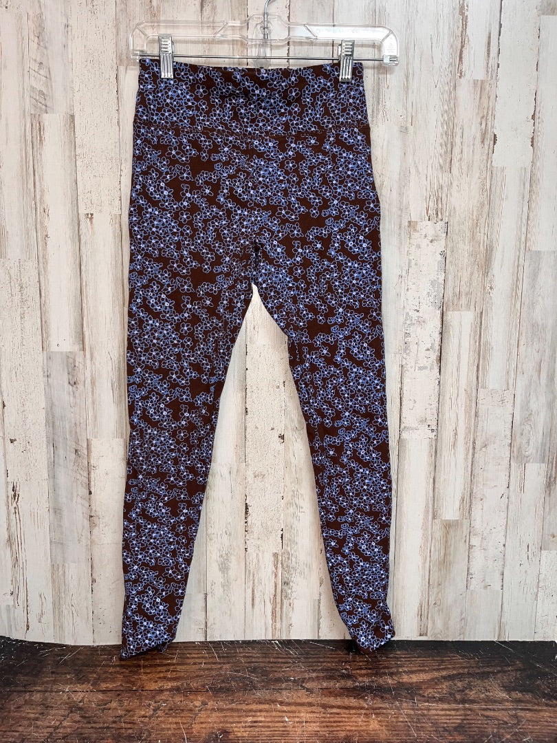 BROWN WILD FABLE FLORAL COTTON LEGGINGS, LADIES XS