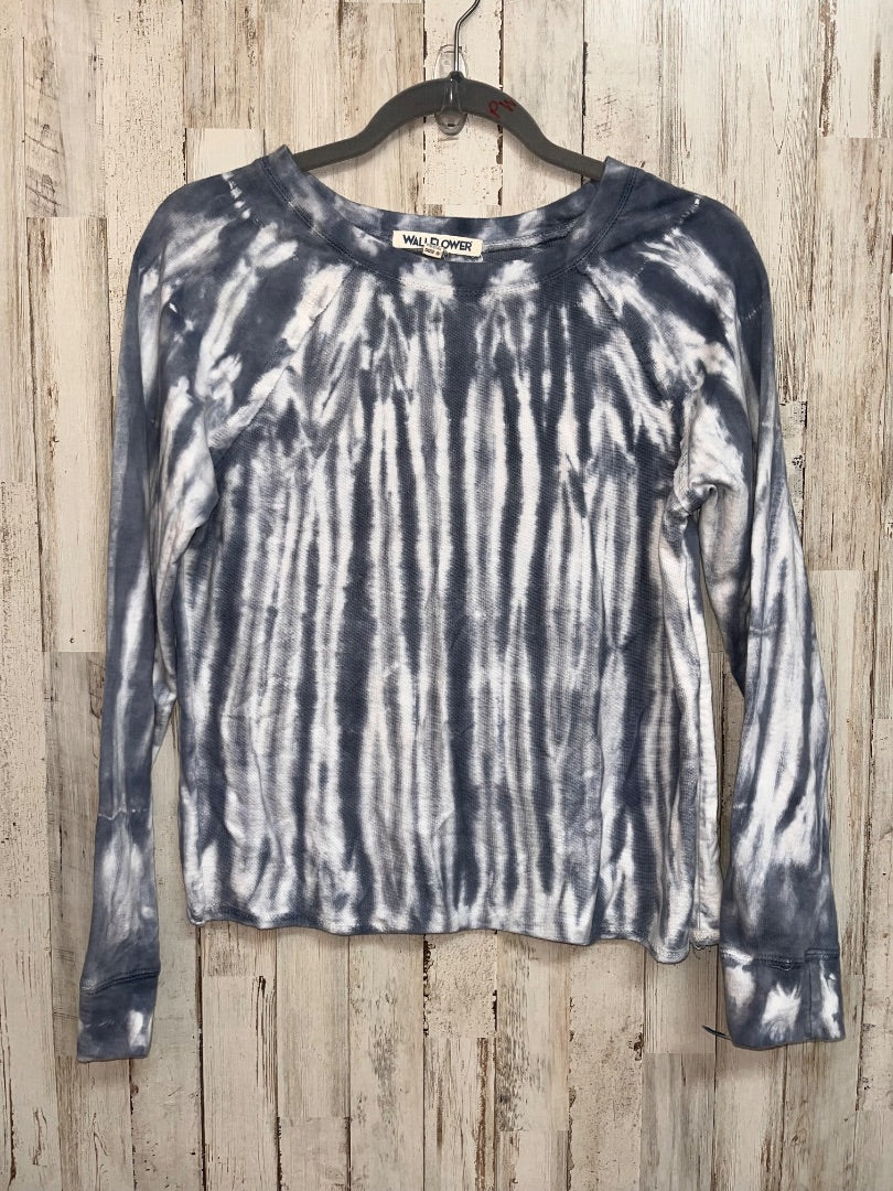 BLUE WALLFLOWER TEXTURED DYE LONG SLEEVE, LADIES S
