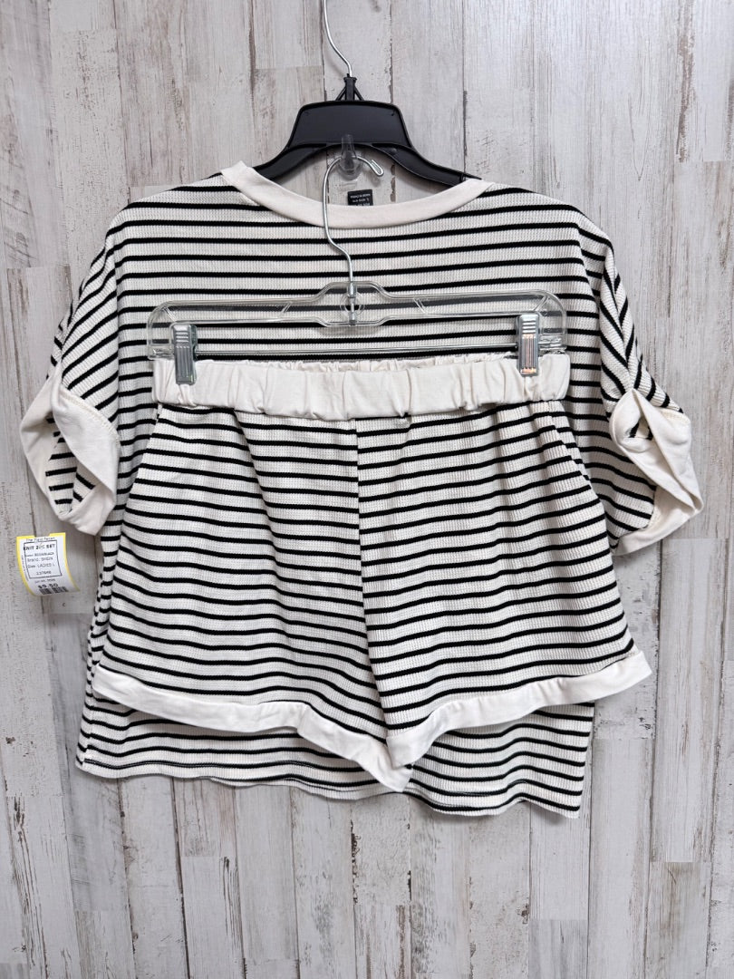 BEIGE/BLACK SHEIN KNIT 2PC SET, LADIES L