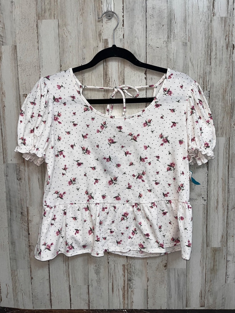 WHITE A BYER FLORAL DOT TIER TOP, LADIES S