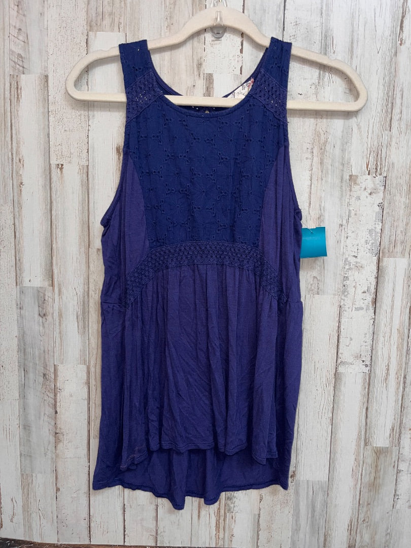 NAVY PINK ROSE LACE TRIM TANK, LADIES M