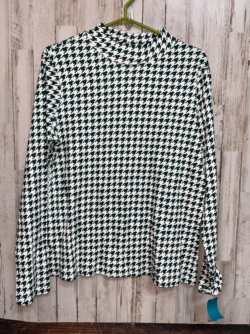 GREEN/IVORY APPLESEEDS HERRINGBONE LONG SLEEVE, LADIES M