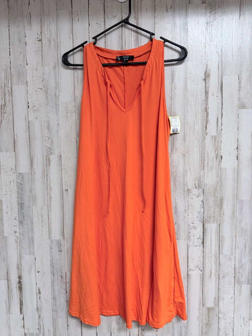 ORANGE ASHLEY BLUE TIE TANK DRESS, LADIES L