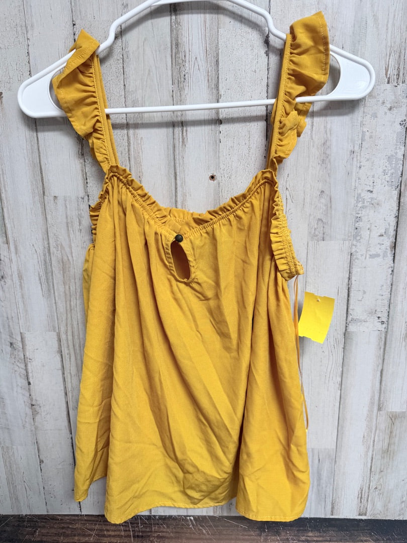 MUSTARD OAK & TRELLIS RUFFLE TANK, LADIES XL