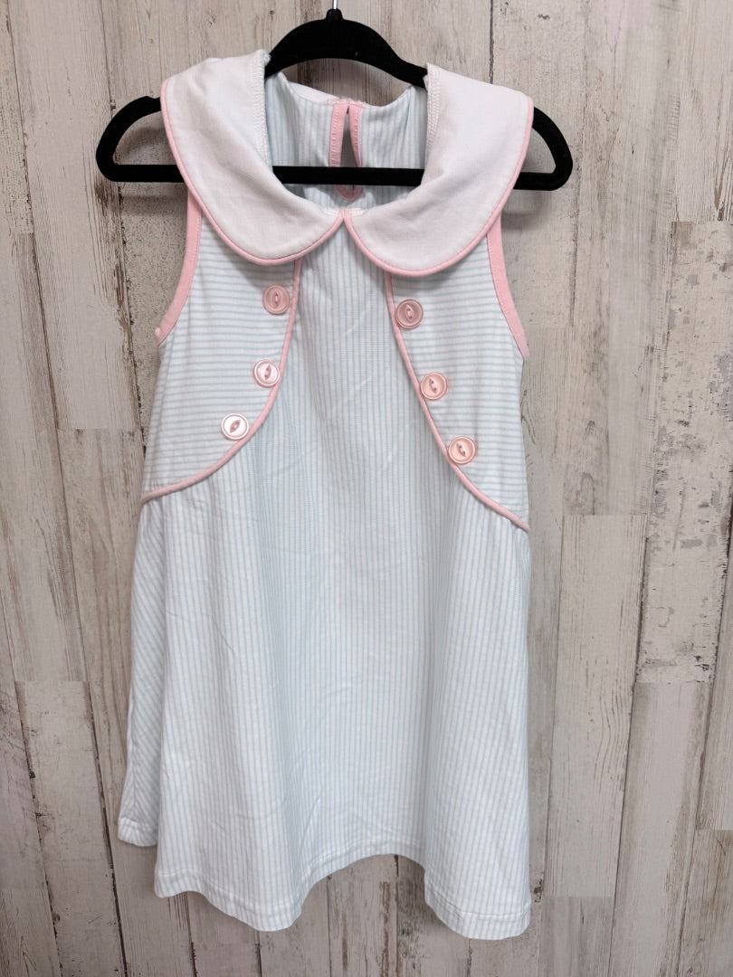 BLUE SERENDIPITY BLUE STRIPE DRESS, GIRLS 4/5