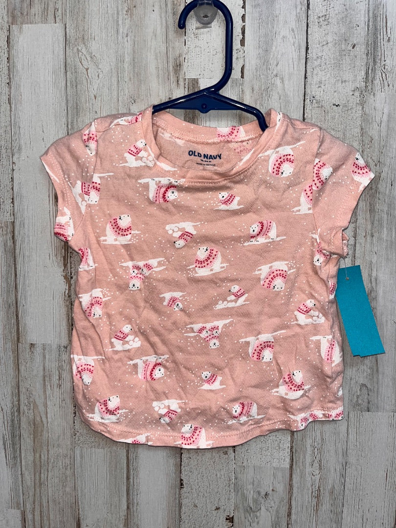 PINK OLD NAVY POLAR BEAR TEE, GIRL 18-24M
