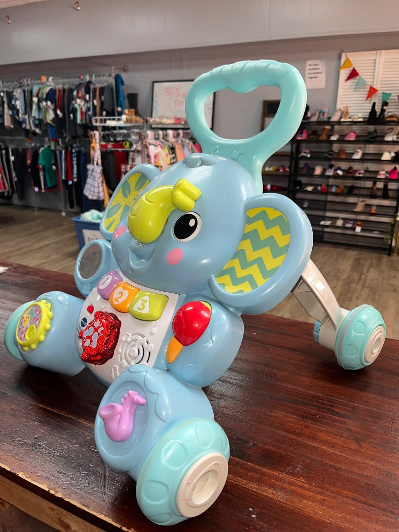 BLUE VTECH ELEPHANT MUSICAL WALKER
