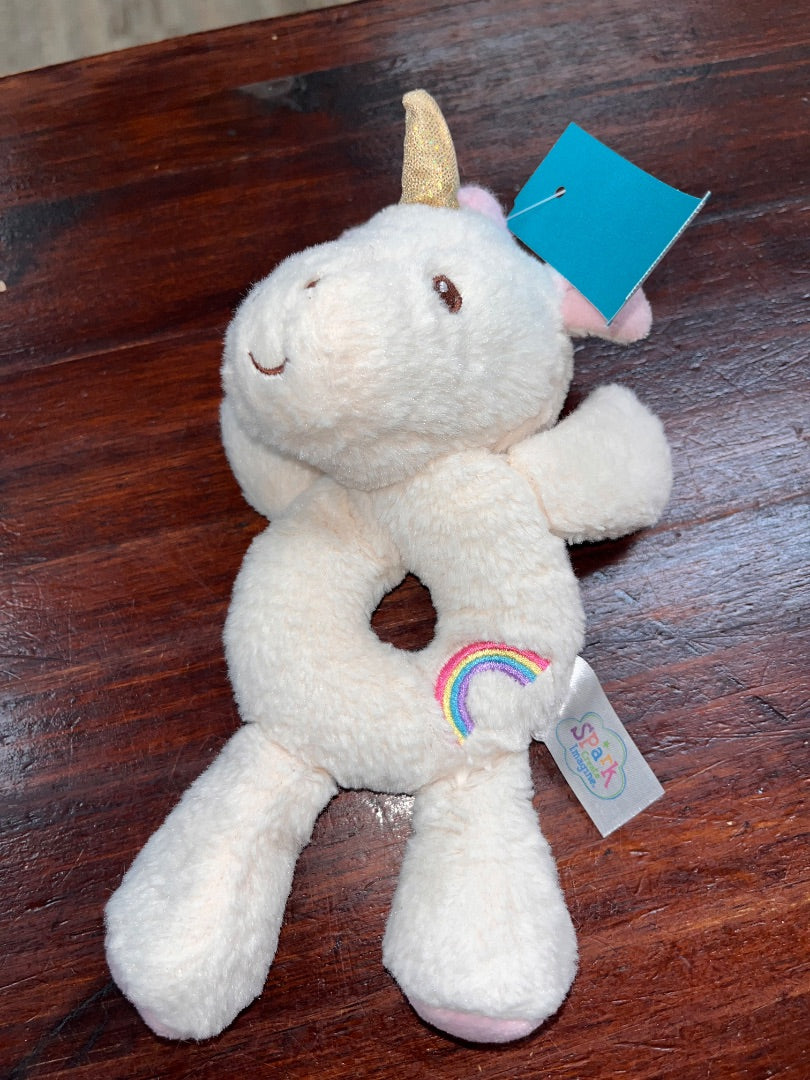 IVORY SPARK UNICORN PLUSH RATTLE