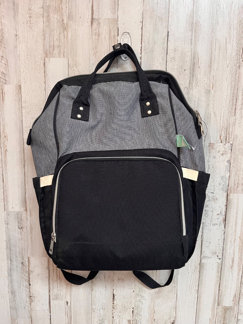 BLACK/GREY DIAPER BAG BACKPACK
