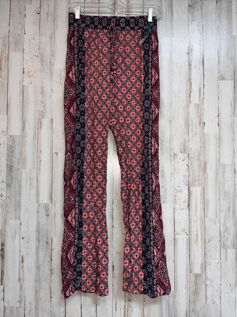 PINK/NAVY BEBOP MEALLION PRINT PULL ON PANTS, LADIES S