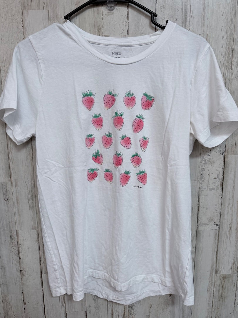 WHITE J CREW STRAWBERRY TEE, LADIES M