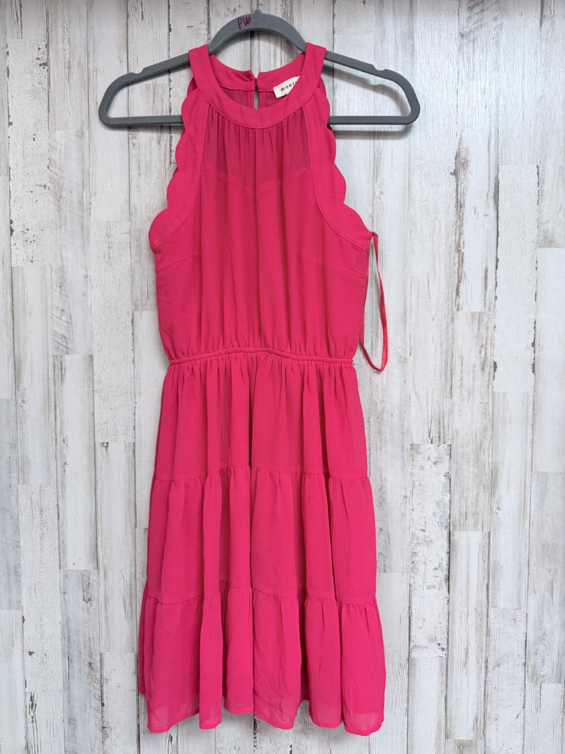 RED MONTEAU SCALLOP TRIM TIER DRESS, LADIES XS