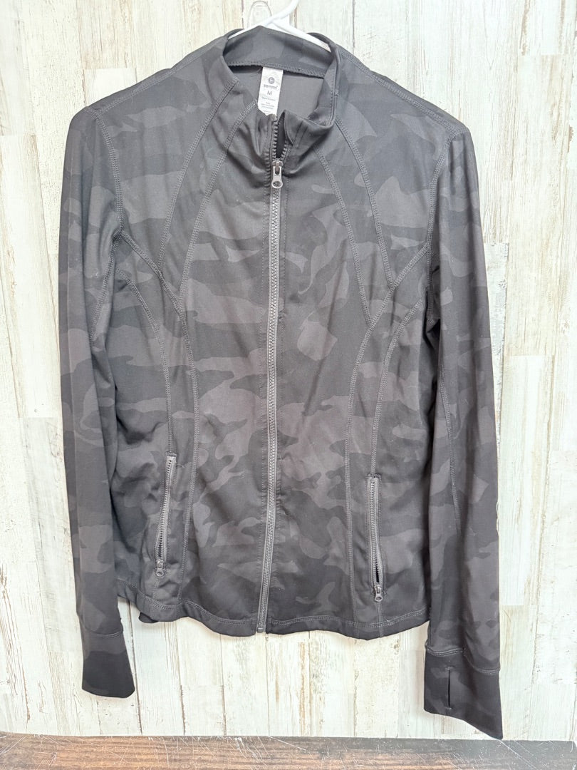 BLACK 90 DEGREE CAMO ZIP JACKET, LADIES M