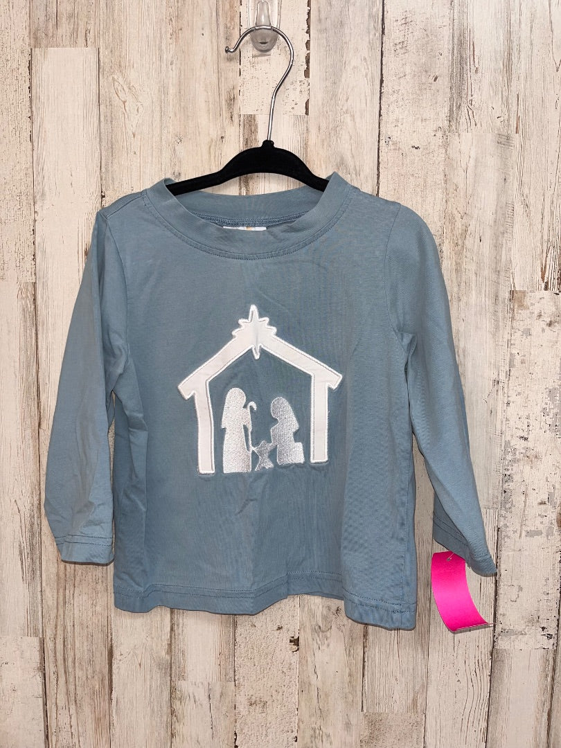 BLUE BUSY BEE SMOCKS NATIVITY EMBROIDERED TEE, BOY 2T