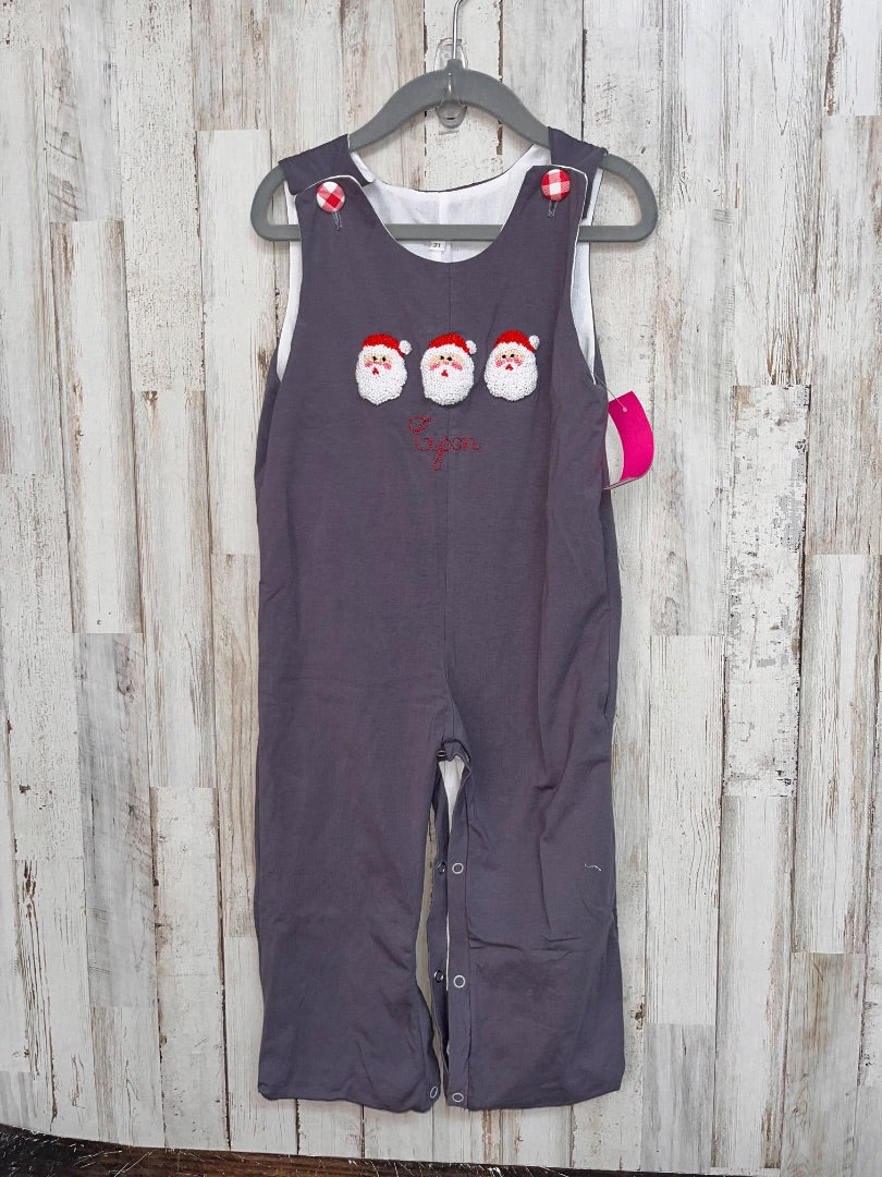 GREY BOUTIQUE SANTA FRENCH KNOT TYSON ROMPER, BOY 2T