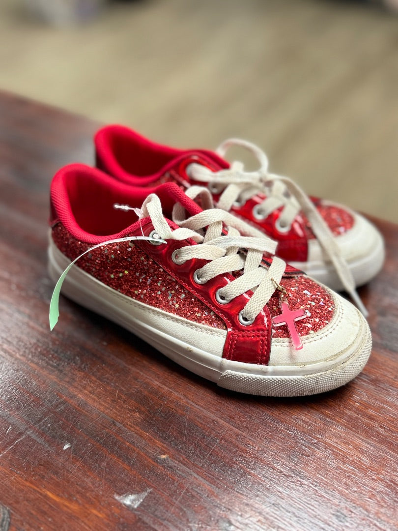 RED GLITTER SNEAKERS, SHOES 13
