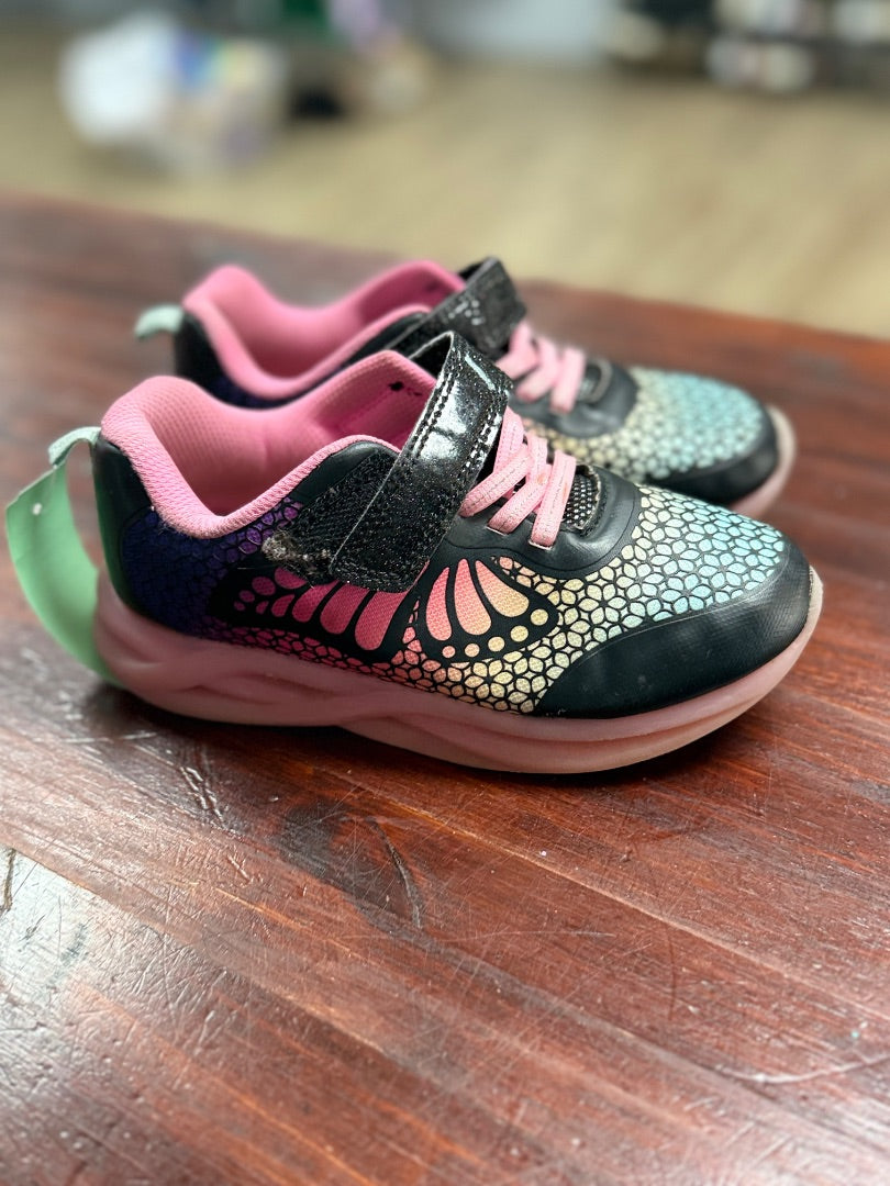 BLACK/PINK ATHLETIC WORKS LIGHT UP SNEAKERS, SHOES Y1